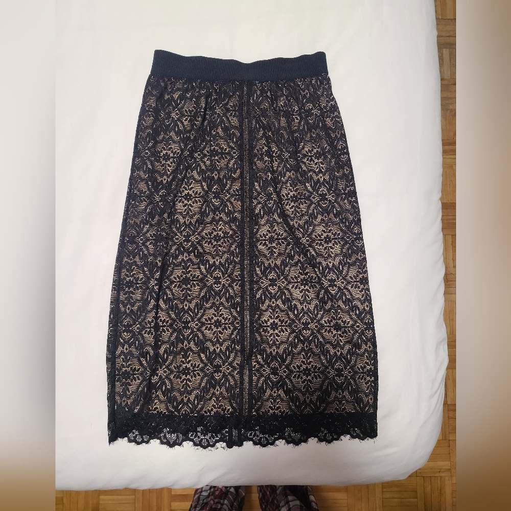 Wilfred Black Lace Pencil Skirt XS